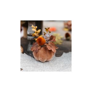 Citrouille noire en velours - Diamètre 17 cm - Jour de Fête - Centre de Citrouille noire en velours - Diamètre 17 cm - Jour de Fête - Centre de