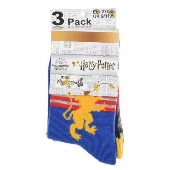 Harry Potter lot de 6 paires de chaussettes colorees enfant garcon fille bleu Cdiscount Pret a Porter