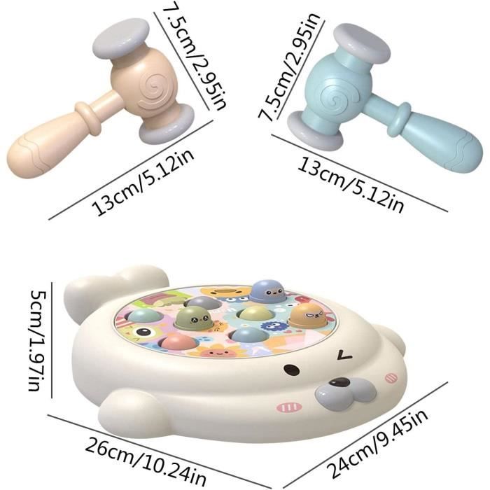 Jeu De La Taupe Ulikey – 2 Marteaux Souples + 12 Pièces + Médailles – Mode Entraînement Ou Pièces – Dès 3 Ans