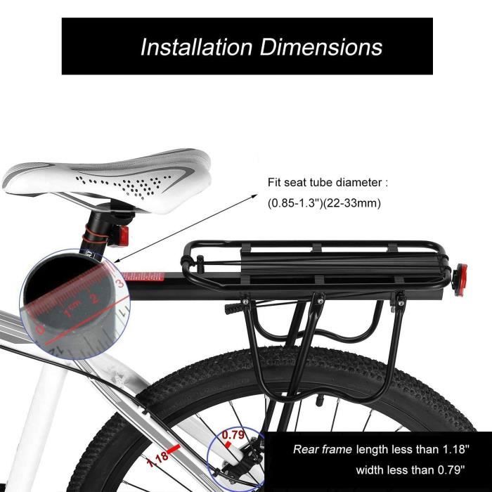 Porte-bagages Avant Vélo - Support Aluminium, Fixation Stable, Capacité 10 Kg, Pour VTT, Vélo Route Et Pliant
