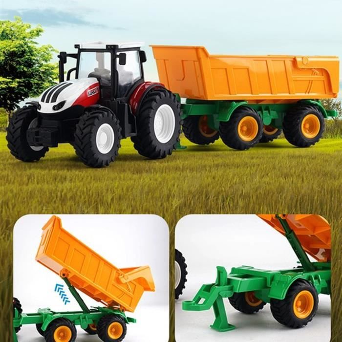 Ensemble de tracteur de ferme télécommandé, jouets de tracteur de  bricolage, jouet de véhicule de camion de ferme de tracteur électronique à  l'échelle 1/24 2,4 GHz avec lumière pour enfants de Noël