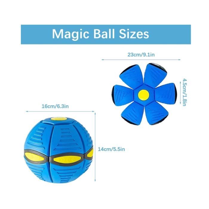 Balle magique OVNI avec 3 lumières, déformable, soucoupe volante, balle