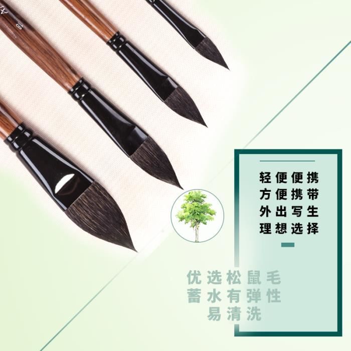 Pinceaux de Peinture,Pinceau Soie de Porc,Pinceaux Plats avec Manche en Bois,pour Meubles und