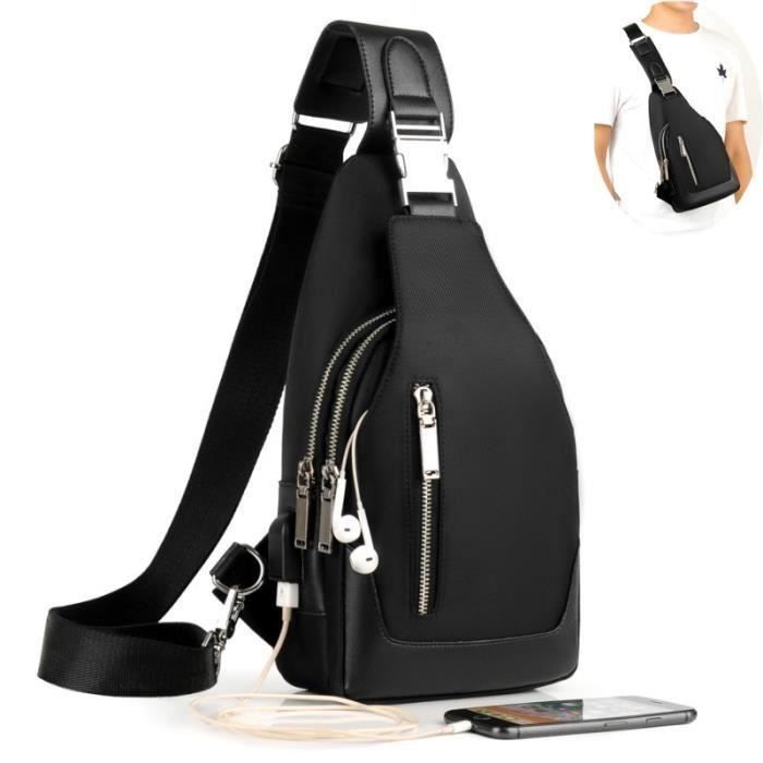 Sacoche Bandouliere Portefeuille Homme Set Sac Poitrine tanche Tissu Sling paule Sac de Travail Achats Voyage Cadeau d F te No l
