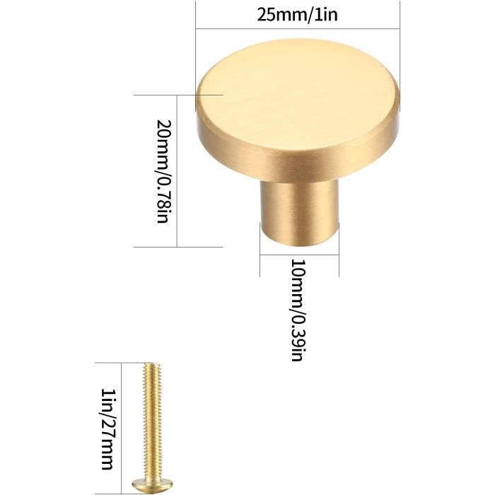 5 Poignées Rondes De Tiroir 34mm – Boutons De Meuble Diamètre 35mm, Noir