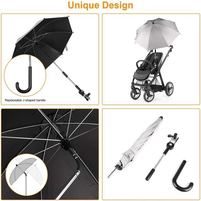 Ombrelle Poussette Universelle 75CM Anti UV UPF50 Parasol pour