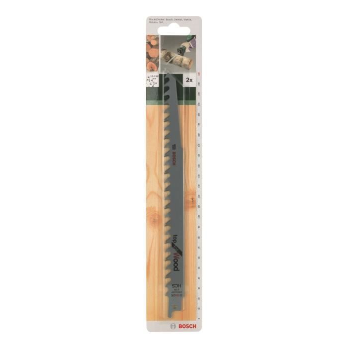 Lames De Scie Sabre Bosch S1531L - Longueur 240 Mm - Lot De 2 Pièces Neuves - Pour Coupes Bois Et Métal
