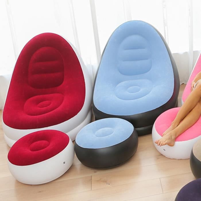TOWEBOORY Canapé Gonflable Portable – Chaise Longue Floquée Ultra Confortable Pour Intérieur & Extérieur