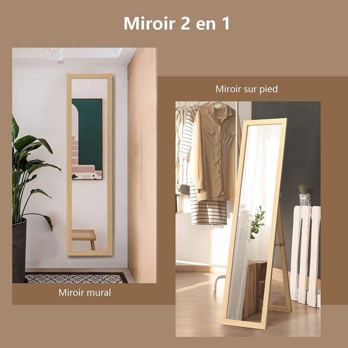 Miroir Accroche-porte Lesina Avec Option Montage Mural 120 X 40 Cm