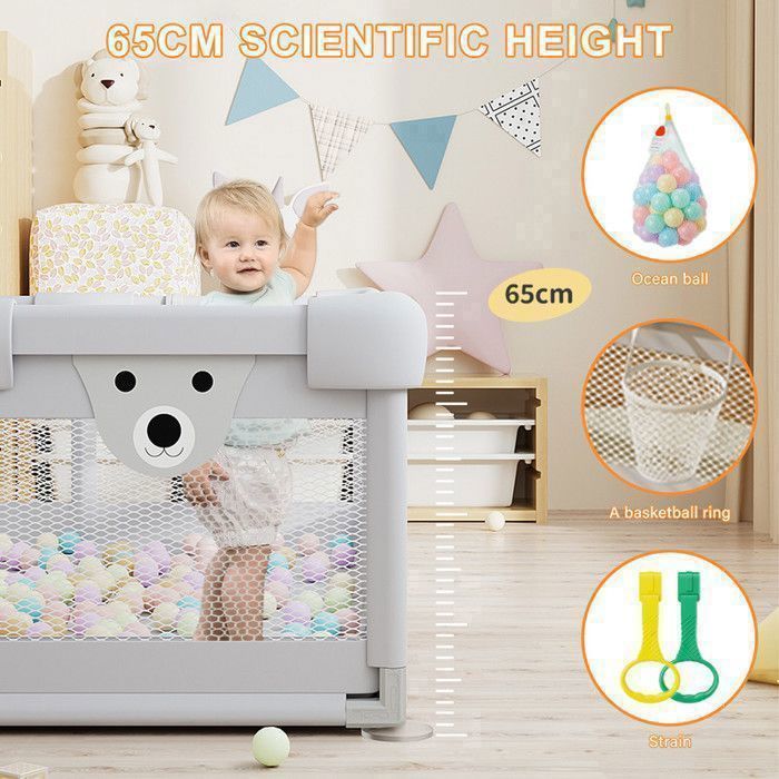 Parc Bébé Avec Panier De Basket, Parc De Jeux Bébé Pliable Lavable, Parc Centre D'activités Pour