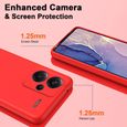 Coque pour Xiaomi Redmi Note 13 Pro Plus 5G (Pro+ 5G) Liquid Silicone Case Épaissi avec Doublure en Microfibre Protection - Rouge-2