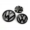 JXC Lot de 2pcs Insigne logo emblème avant 135mm -arrière 110mm Noir brillant pour Volkswagen VW GOLF 7 MK7-2