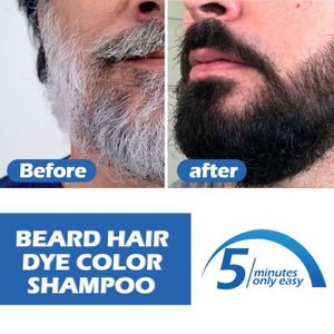Shampoing Colorant Barbe Permanent Pour Hommes - 200 Ml, Couleur Longue Durée, Neuf