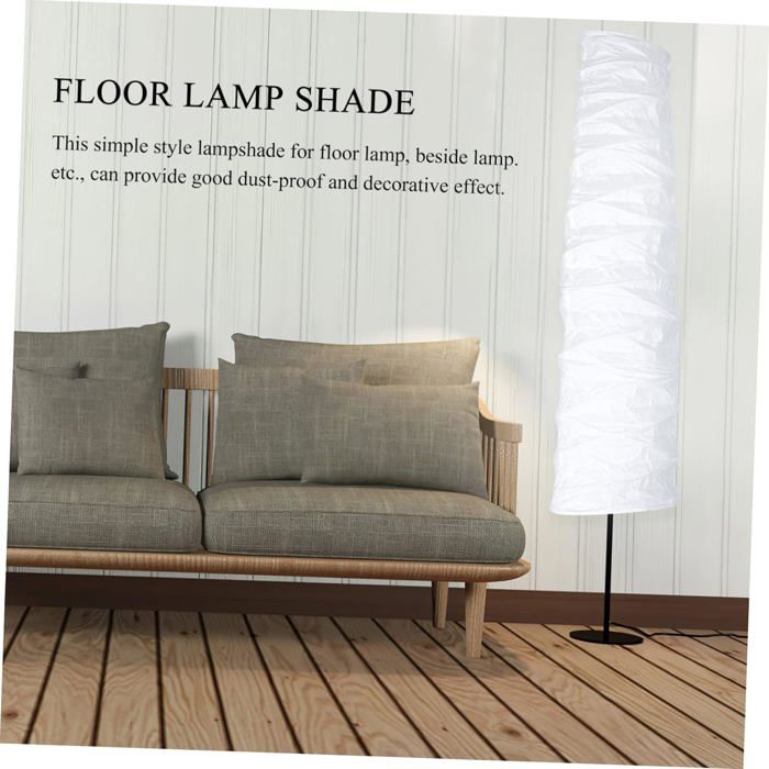 Abat-jour Papier Lampadaire – Forme Lanterne Chinoise – Blanc 110x32 Cm