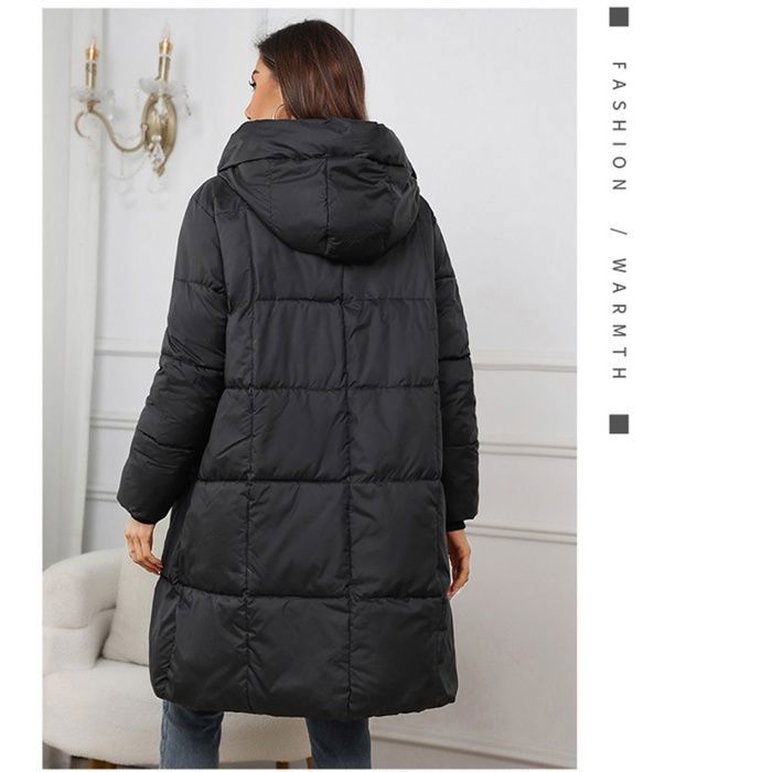 Doudoune Capuche Légère Courte Femme Manteau à Capuche Court Hiver Chaud Veste Doudoune Manches Longues Plume Fine Matelassée Legere Duvet Ultra Light Chaude Cintré Parka Sport Noir S
