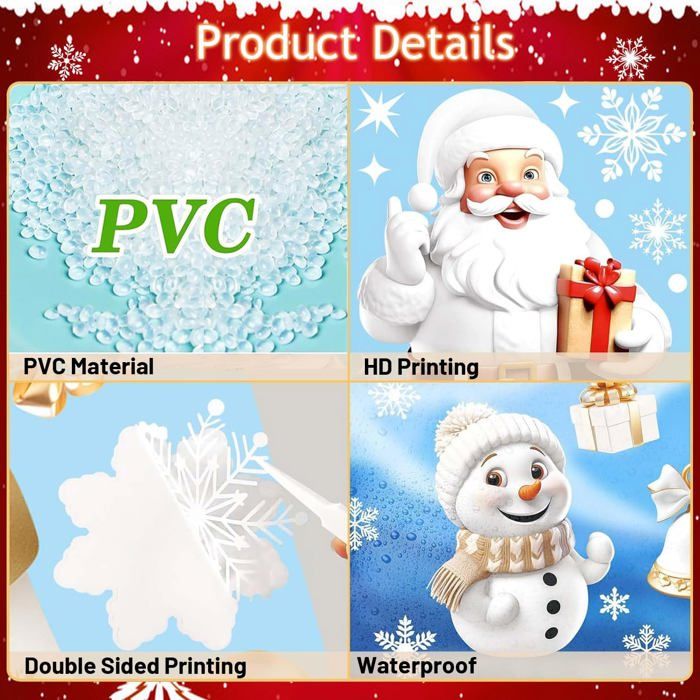 Cshare Lot De 9 Feuilles D'autocollants Pour Fenêtre De Noël