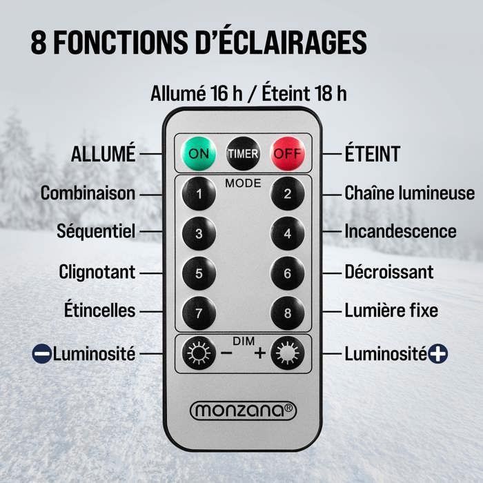 Échelle LED Père Noël Grimpante, 8 Modes, Mémoire, étanche