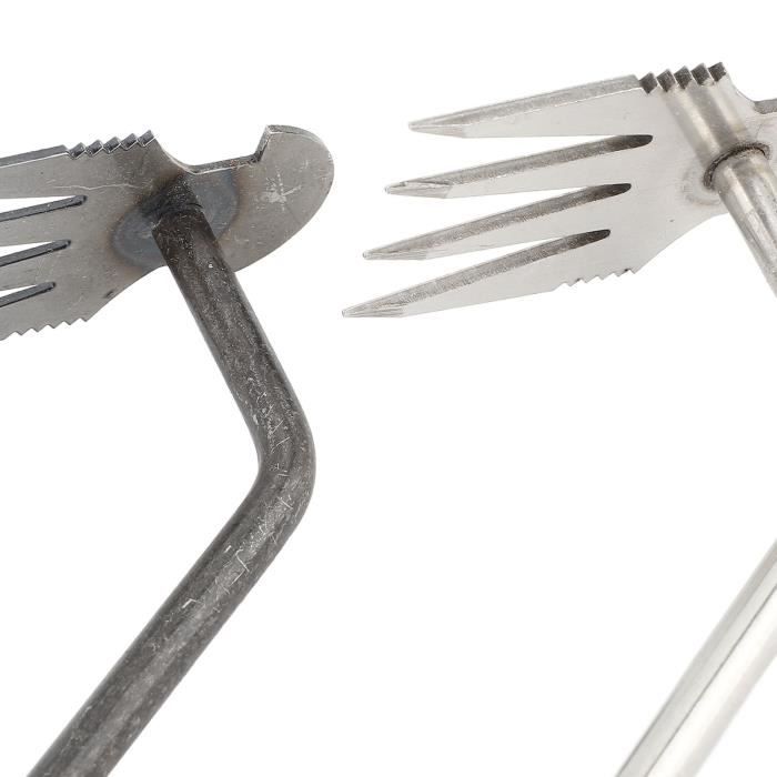 Lot De 2 Désherbeurs Manuels En Acier Inoxydable - Poignée Bois Ergonomique - Pour Jardinage Sans Effort