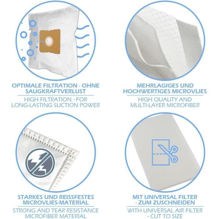 10 Sacs Pour Aspirateur MIELE - Compatibles XS Parkett, Typ FJM, GN - Neufs - Marque Staubbeutel24