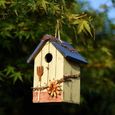 Maison d'oiseau Suspendue Nichoir Oiseaux Sauvages en Bois Décoration de Jardin 261-3