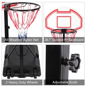 Jeu de Sport r/églable int/érieur et ext/érieur avec Filet et Ballon pour Enfants Trois Ans et Plus GAYISIC Ensemble de Basketball Portable et Ajustable