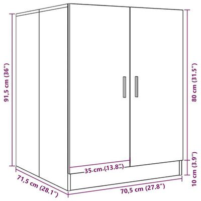 Ensemble Meuble Machine à Laver VidaXL - 2 Armoires Rangement Salle De Bain Blanc - 190x96cm