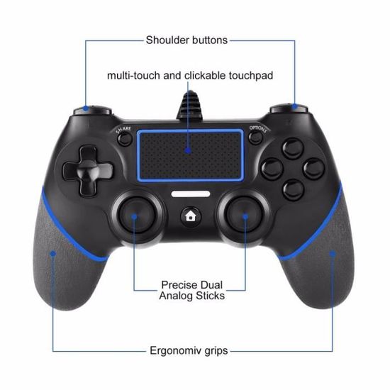 PS5 manette de jeu PS3 manette de vibration Xboxpc manette de jeu sans fil Bluetooth pour console de jeu Dualshock 4 Phoetya Console de jeu 06 manette PS4