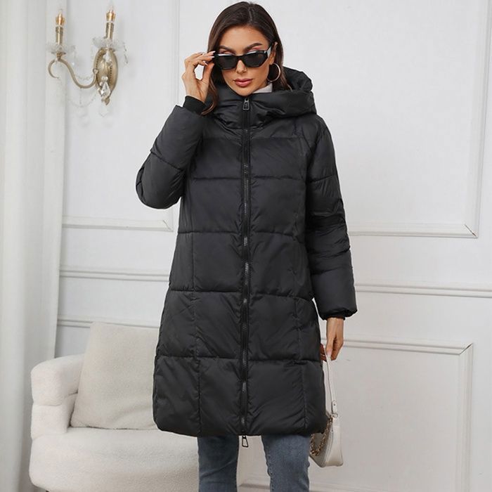 Doudoune Femme,Doudoune d'hiver Longue Légère avec Capuche
