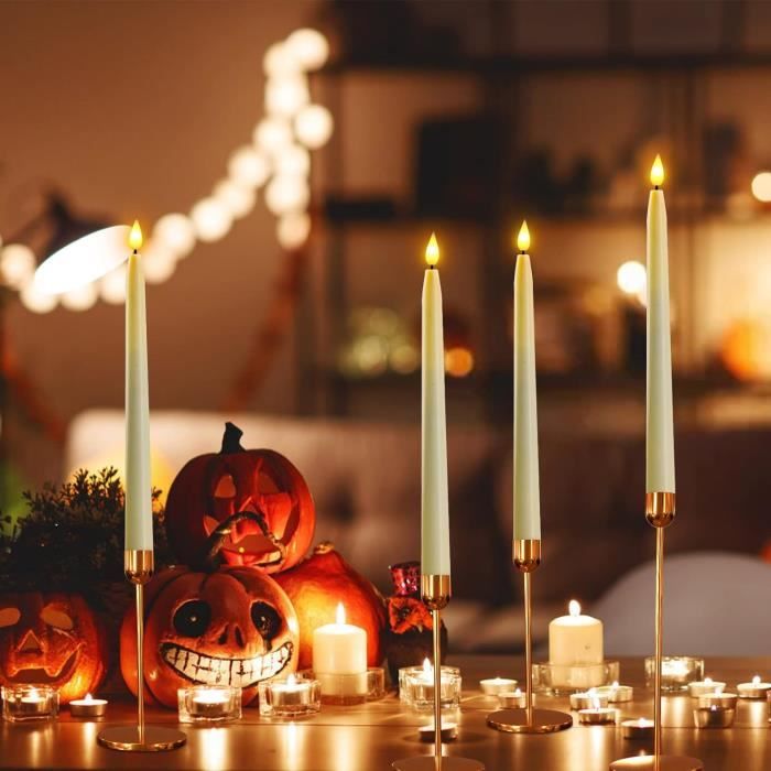 Bougies coniques LED avec tlcommande sans flamme vacillante pour maison  Halloween dcoration de Nol Jaune chaud10 - Cdiscount Maison
