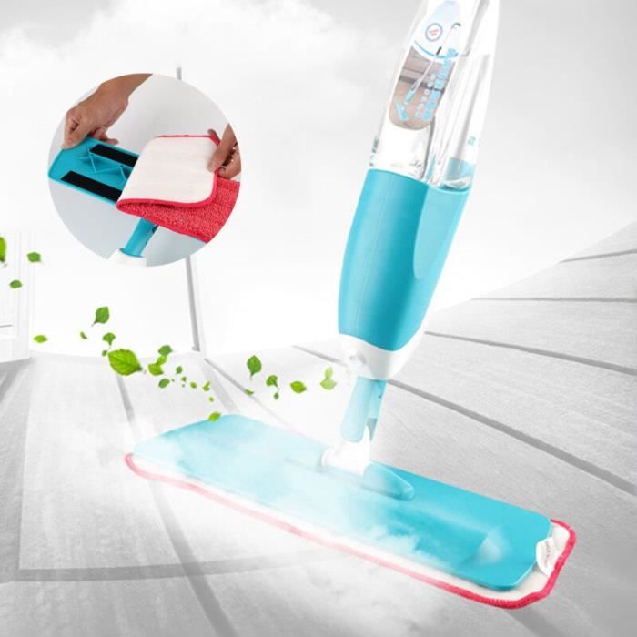 Balai Spray Mop Bleu Serpillière en microfibre avec Vaporisateur  Multi-fonction
