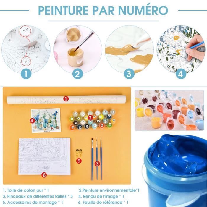 JYLMOOD Peinture par Numéros Bricolage pour Adultes, Peinture par Numéros Facile pour Cadeau Décoration Murale de Maison 16 L x 20 L