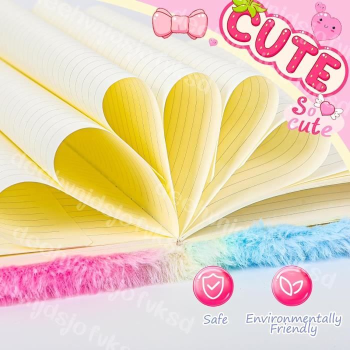 Journal Intime Avec Cadenas Pour Fille - Coffret Papeterie Creative - Stylo Pompon - Idée Cadeau