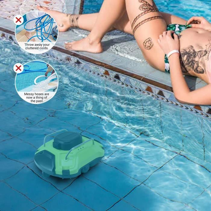 Aspirateur de piscine sans fil Robot nettoyeur de piscine sans fil 100-240V  (prise UE) CN016