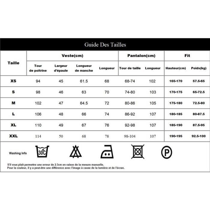 Convertisseur Taille Vetements Americaine Francaise Costume Homme