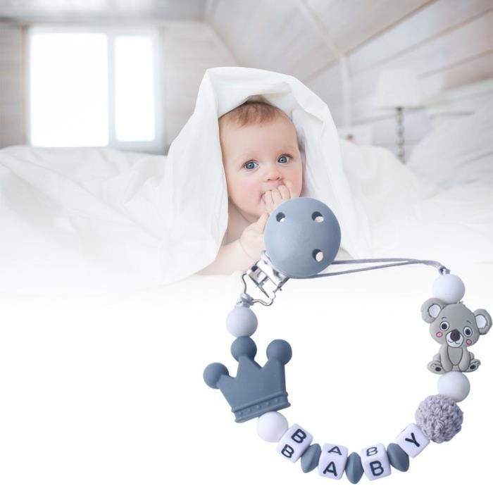 YOSOO Attache tétine bébé avec lettres, silicone alimentaire sans BPA, clip  en acier inoxydable - Cdiscount Puériculture & Eveil bébé