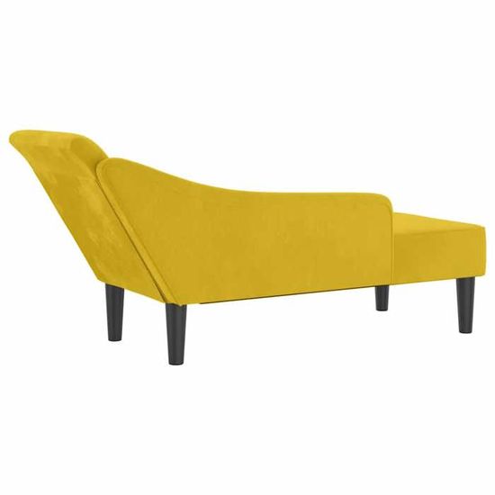 Chaise Longue Rembourrée Velours Crème 2 Places - 141x55.5 Cm - Structure Bois, Mousse HR - VidaXL - 9