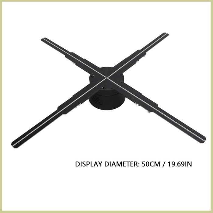 Projecteur Ventilateur Holographique 16,5" - 244 LED Polychromes, Résolution 2000x224, Contrôle WiFi/télécommande/PC, Pour événements, Magasins, Décorations