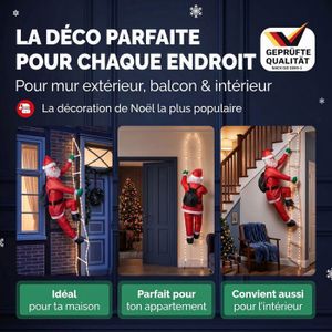Poupée Père Noël de Noël 12 Pouces Debout Décoration de Fenêtre Cadeau