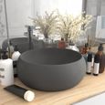 🦑🦑Luxueuse Magnifique- Lavabo à poser Lave Main - Lavabo rond de luxe Vasque à Poser - Gris foncé mat 40x15 cm Céramique3007-0