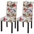 {Top Sélection} :-)8961 Lot de 2 Chaises de salle à manger Chaise de Salon Moderne Fauteuil Chaise de cuisine Multicolore Tissu-0