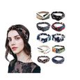 10 pièces Bandeau,Coton Floral Imprimé Turban Cheveux Wrap Headband,Cheveux élastique pour Femme Cheveux Accessoire-0