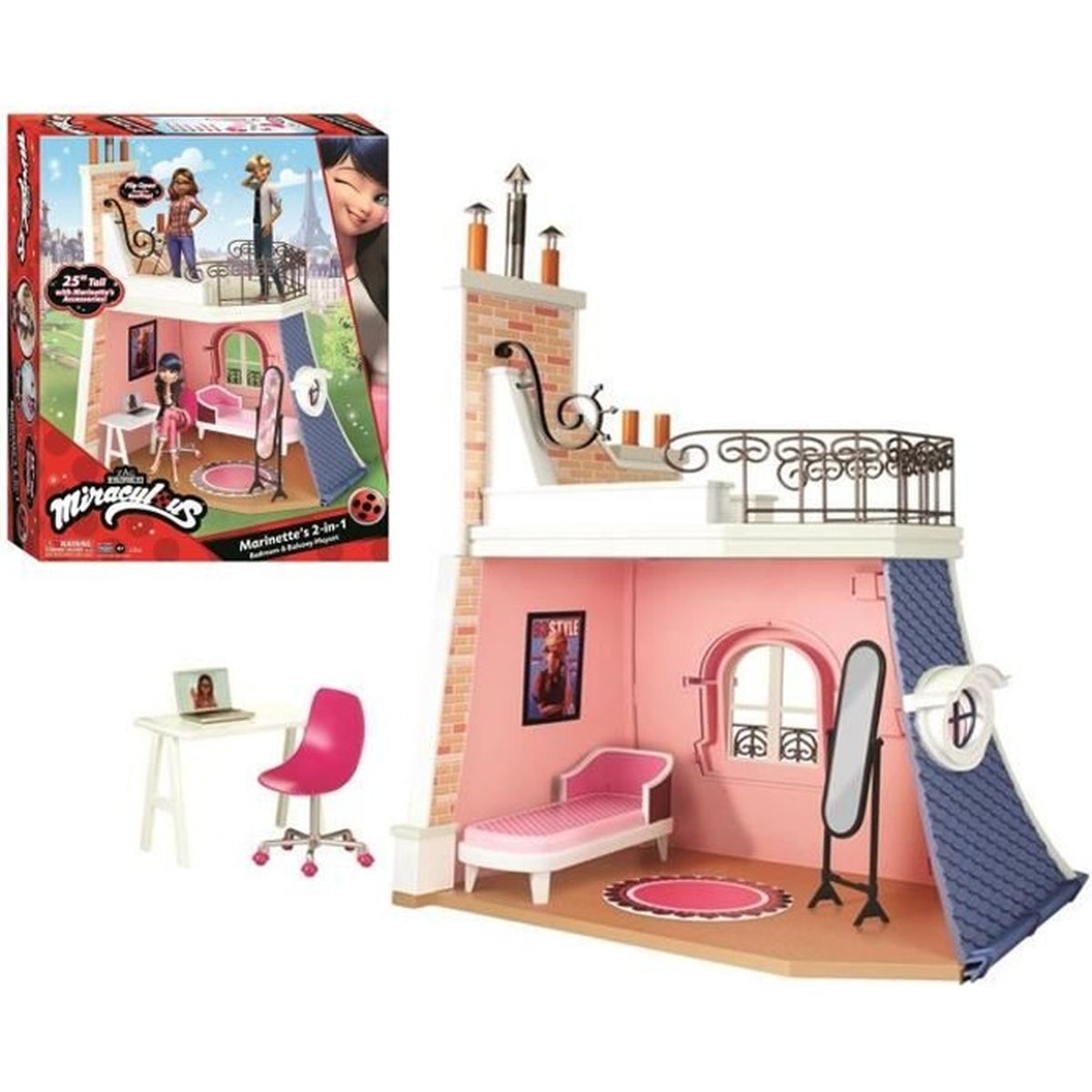 La Chambre de Marinette Maison de poupée Balcon Accessoires Miraculous Ladibug 
