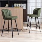 WAHSON OFFICE CHAIRS Wahson Tabouret de Bar Lot de 2 Chaise de Bar Moderne avec Dossier, Tabouret Bar Chaise Haute Bar pour Cuisine, Cuir PU, Vert