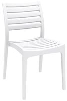 Chaise de jardin en plastique design simple empilable - Blanc
