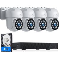 CAMCAMP Kit Caméra Surveillance POE WiFi 5MP H.265+3TB NVR Vision Nocturne Intelligente