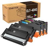 Cartouche de toner compatible pour Samsung CLT-404S - STAROVER - Pack de 5 - Noir - Rendement: 1500 pages