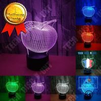 TD® Lampe à 7 Couleurs 3D Pomme USB LED/ Lumière de Nuit Décor Coloré Atmosphère Chambre lampe de Bureau pour les Enfants 