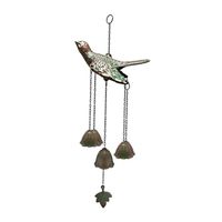 Figurine d'oiseau en métal carillon à vent, cloche à vent suspendue, sonnette à vent pour intérieur extérieur jardin patio