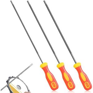 Lot De 3 Limes Rondes 4,8 Mm Pour Chaîne De Tronçonneuse 0,325" Et 3/8"