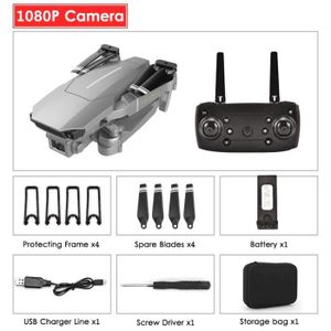 DRONE Argent 1080P 1B-Mini Drone E100 avec caméra HD 4K,